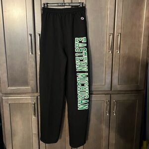 Champion Black Sweatpants Eastern Michigan Men’s Small Straight Leg